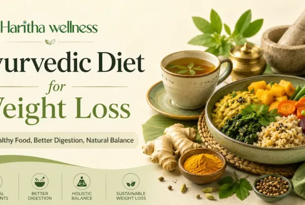 Ayurvedic diet for weight loss with Kapha-balancing foods, herbs and personalised wellness guidance at Haritha Wellness